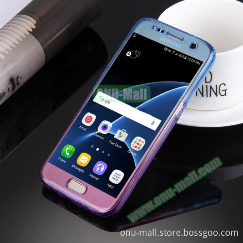 Protective Case for Samsung Galaxy S7 Case, ouble-sided Gradient Color TPU Cover for Galaxy S7